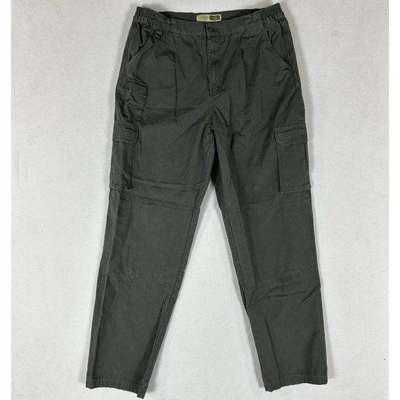 Cabelas Trail Hiker Canvas Cargo Pants Men's 40x34 Olive Green Chino High Rise - Picture 1 of 15